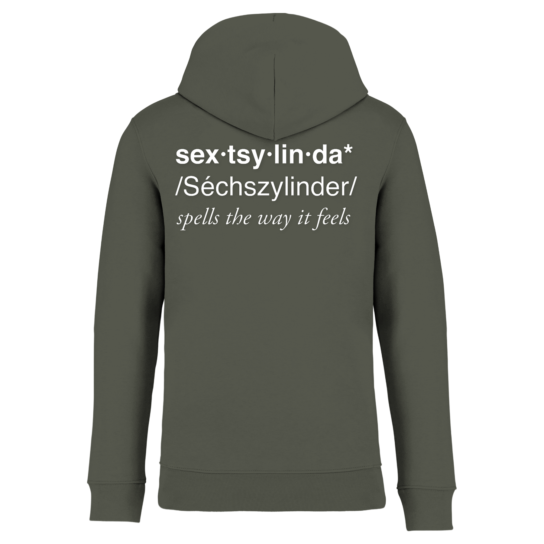 Sextsylinda Hoodie Organic Khaki Rückseite