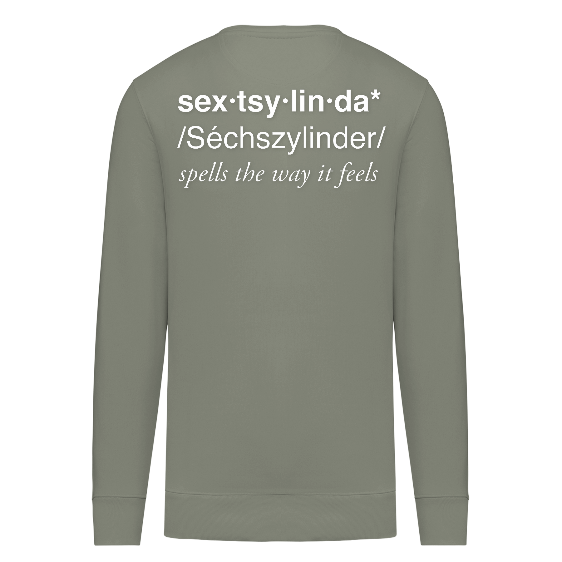 Sextsylinda Sweater Almond Green Rückseite