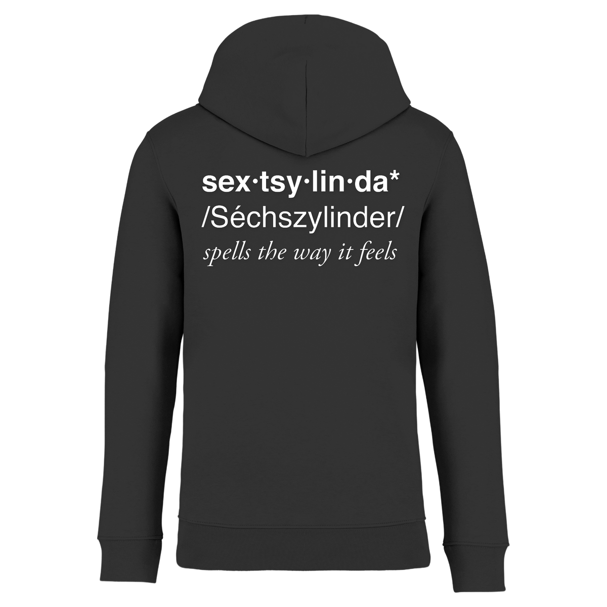 Unisex Hoodie „First Coffee & Croissant, then Sechszylinder" – Schwarz
