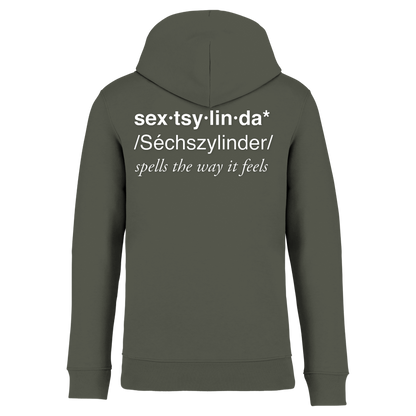 Sextsylinda Hoodie Organic Khaki Rückseite