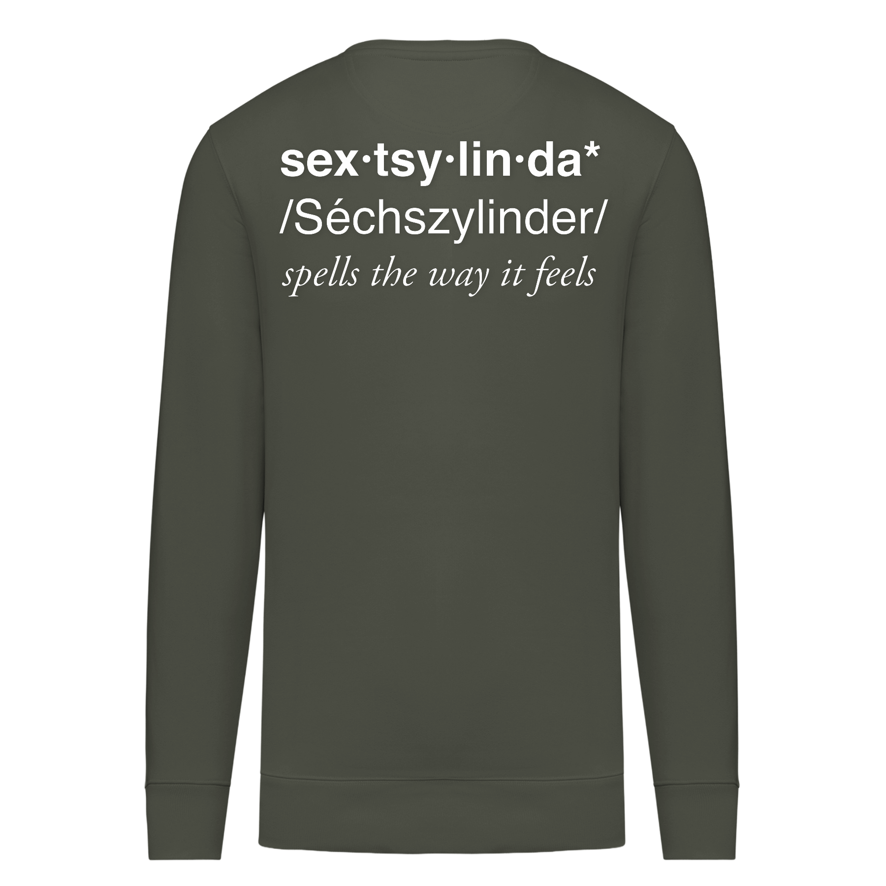 Sextsylinda Sweater Organic Khaki Rückseite
