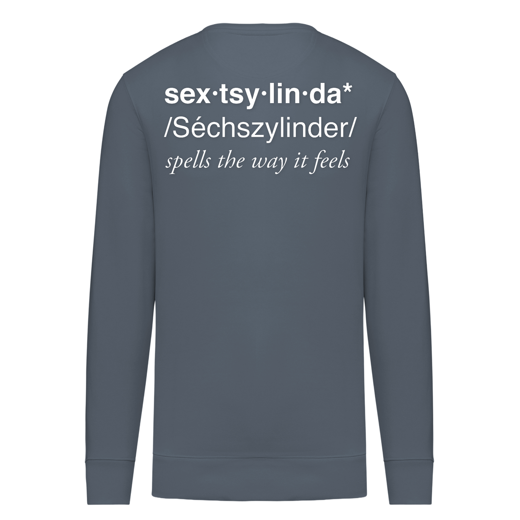 Sextsylinda Sweater Mineral Grey Rückseite